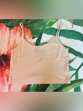 Brandy Melville Light Pink Striped Seamless Cami